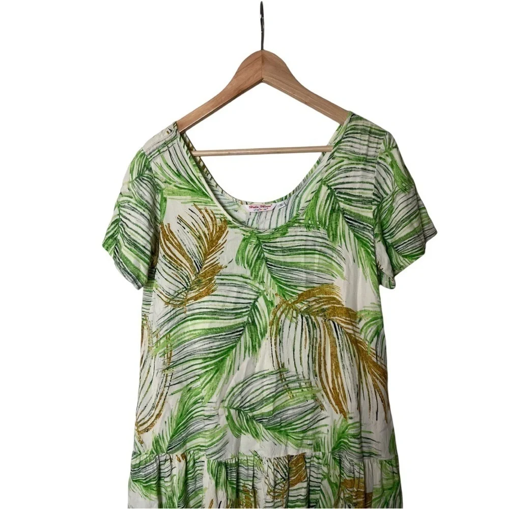 Hula Moon By Jams World Floral Leaf Dress S